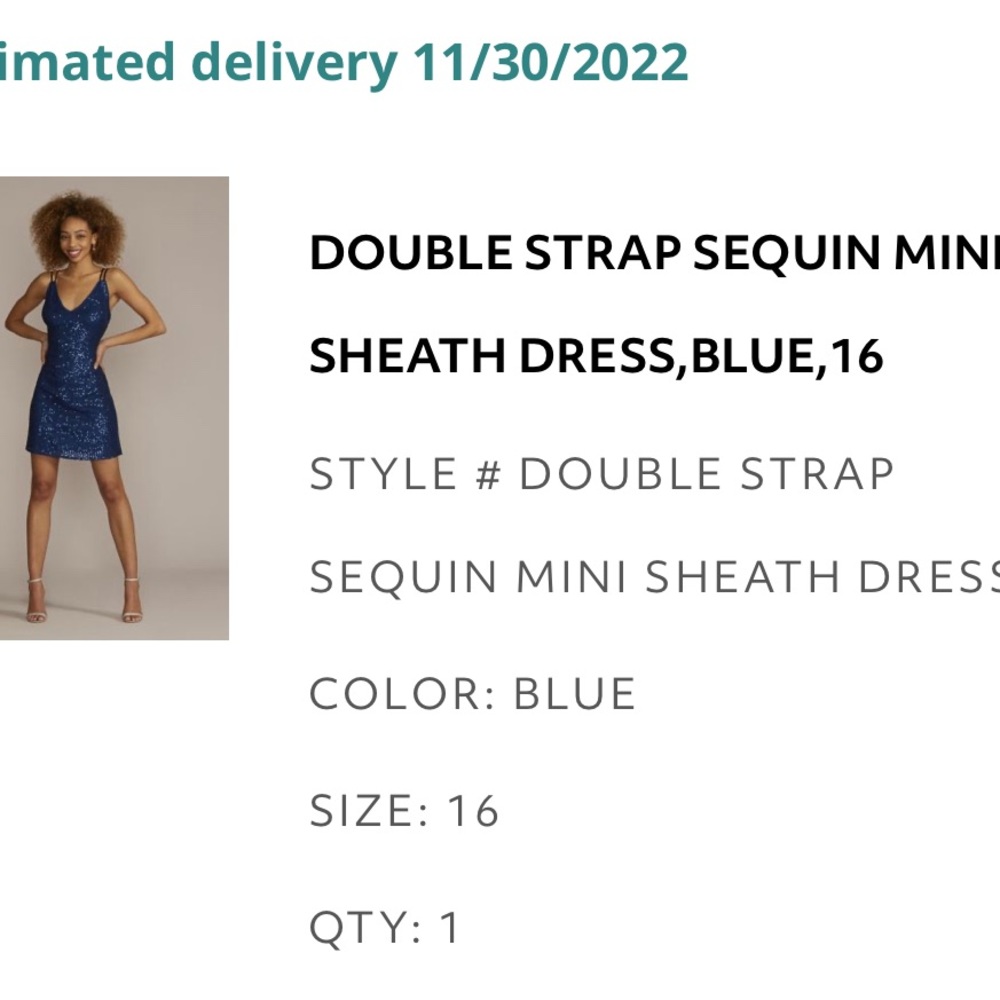 Blue sequence dress - Picture 2 of 2